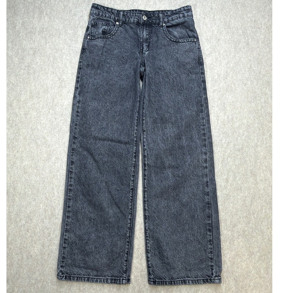 Love Soho Jeans Women 4 Gray Acid Wash Y2K Grunge Wide Leg Low Rise Skater Girl